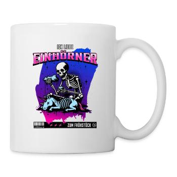 Anti-Unicorn Skull // Ich liebe Einhörner FS0232 - Tasse - Weiß - Rechts