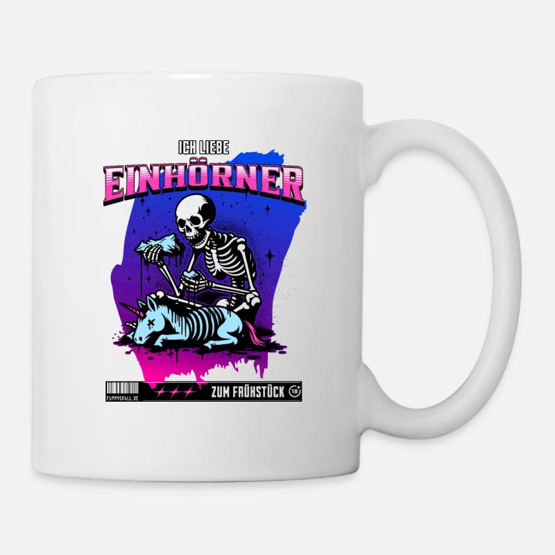 Anti-Unicorn Skull // Ich liebe Einhörner FS0232 - Tasse - Weiß