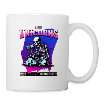 Anti-Unicorn Skull // Ich liebe Einhörner FS0231 - Tasse - Weiß - Rechts