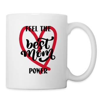Feel the best mom power. Meilleure maman - Mug blanc - blanc - Droite