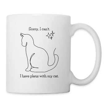 Sorry, I can't. I have plans with my cat. - Tasse - Weiß - Rechts