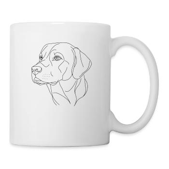 Dog Line Art Line Drawing Apenzeller - Mug - white - Right