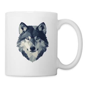 Tête de loup - dessin de loup - animal sauvage - Mug blanc - blanc - Droite