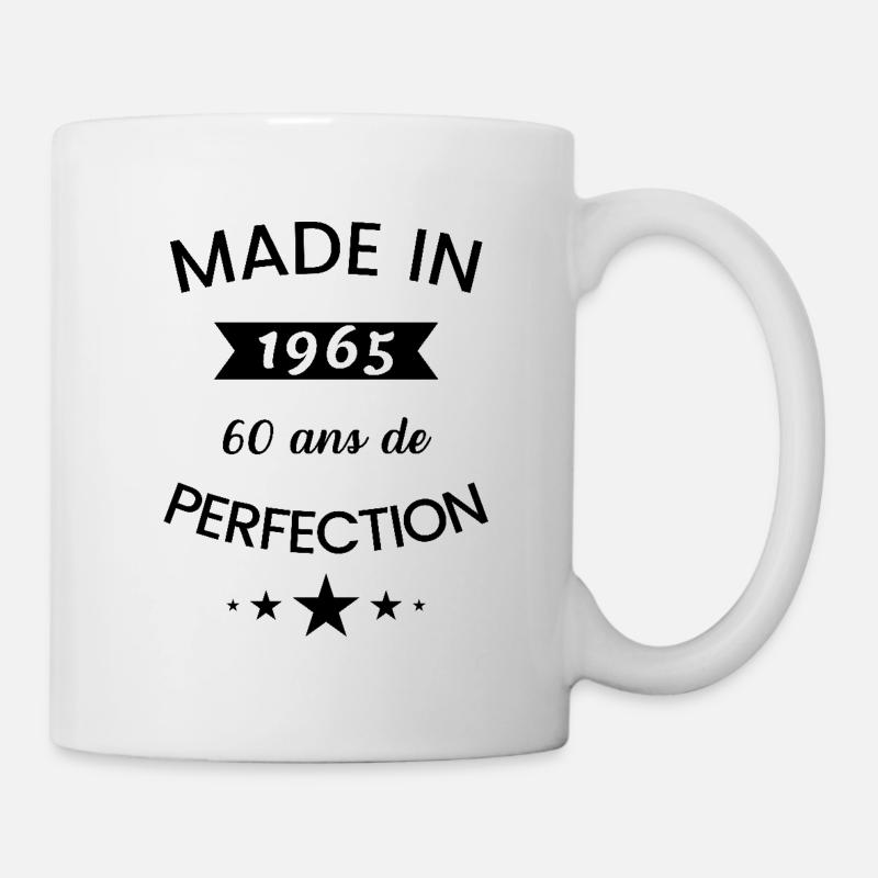 Né en 1965 humour anniversaire 60 ans - Mug blanc - blanc