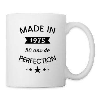Born in 1975 50 years anniversary humor - Mug - white - Right