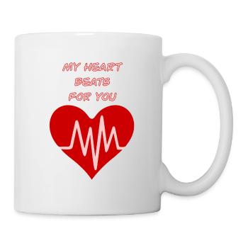 Mon coeur bat pour toi - Mug blanc - blanc - Droite
