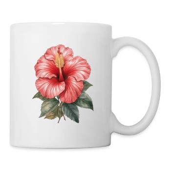 Hibiskus Blüte - Tasse - Weiß - Rechts