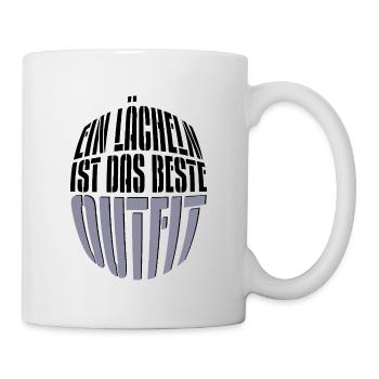 Ein Lächeln ist das beste Outfit - Tasse - Weiß - Rechts