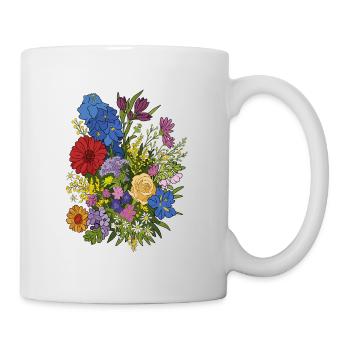 Sommerstrauß - Tasse - Weiß - Rechts