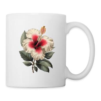 Hibiskus Blüte - Tasse - Weiß - Rechts