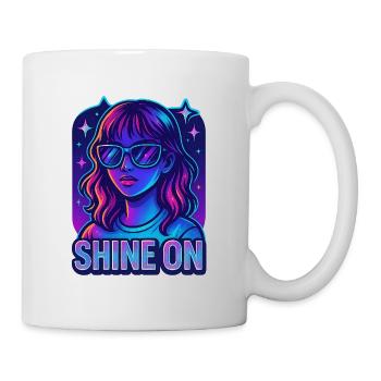 Galaktisches Mädchen Glanz Auf Design - Tasse - Weiß - Rechts