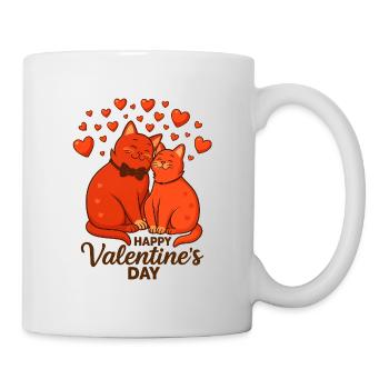 Verliebte Katzen – Valentinstag Illustration - Mug - white - Right