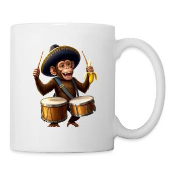 Banana Beat : Tambour singe en sombrero - Mug blanc - blanc - Droite