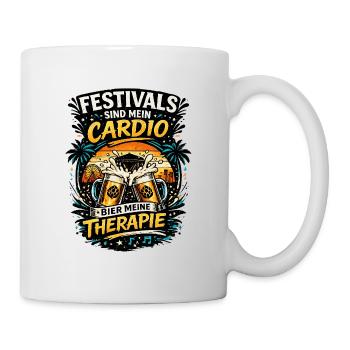 Festivals Cardio – Bier Therapie - Tasse - Weiß - Rechts