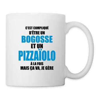 c'est compliqué d'être un bogosse et un pizzaïolo - Mug blanc - blanc - Droite