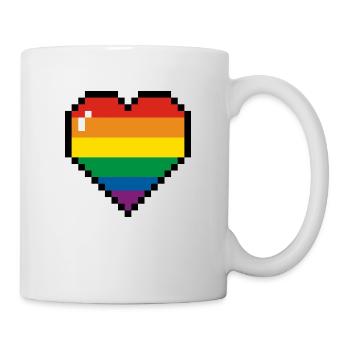 Regenbogenherz - Tasse - Weiß - Rechts