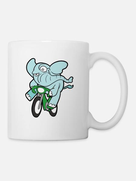 Éléphant drôle drôle mignon - Mug blanc - blanc