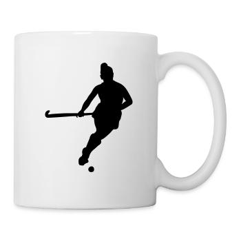 feldhockey spielerin silhouette - Tasse - Weiß - Rechts