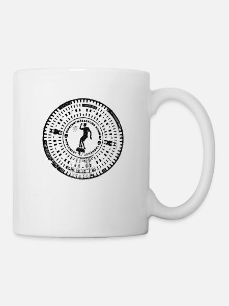 Koblenz Gully Gulli Gullideckel Geschenk Schängel - Tasse - Weiß