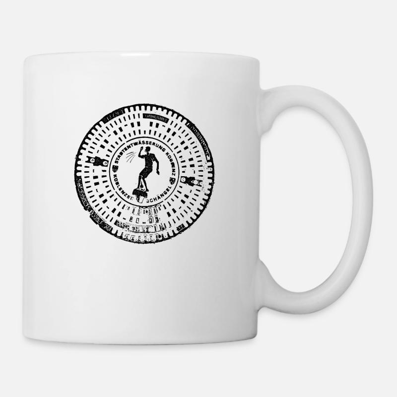Koblenz Gully Gulli Gullideckel Geschenk Schängel - Tasse - Weiß