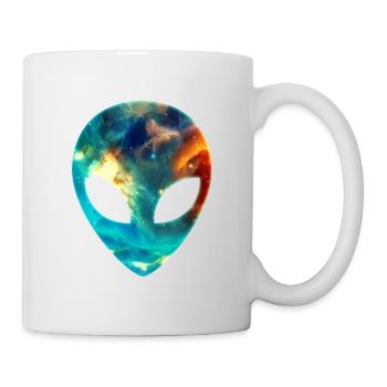 Alien, Head, Emoji, Galaxy Style - Mug - white - Right