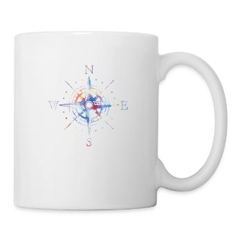 Kompass Segeln Segelboot Segelschiff Geschenk - Tasse - Weiß - Rechts