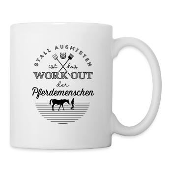 Work Out der Pferdemenschen - Tasse - Weiß - Rechts