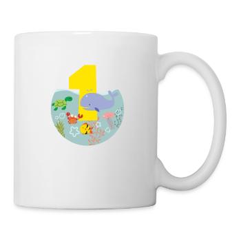 Marine life whale turtle gift 1st birthday - Mug - white - Right