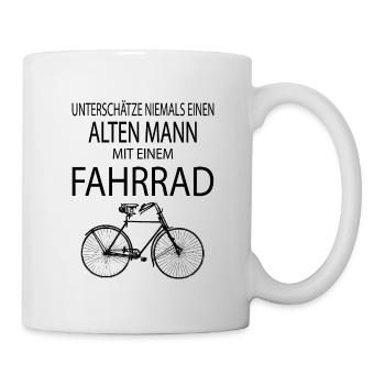 Fahrrad Herren Alten Mann - Alten Mann Fahrrad - Tasse - Weiß - Rechts