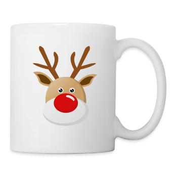 Rudolf Rentier mit der roten Nase Weihnachten - Tasse - Weiß - Rechts