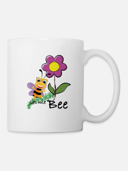 Abeille sur fleur - Mug blanc - blanc