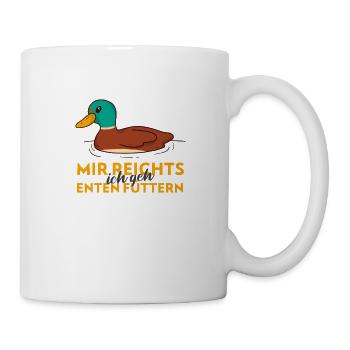 Ente Enten Füttern Baby Entenliebhaber Geschenk - Tasse - Weiß - Rechts