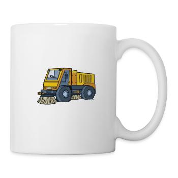 Balayeuse Voiture poubelle éboueur éboueur collecte des ordures - Mug blanc - blanc - Droite