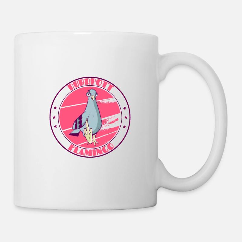 Ruhrpott Flamingo Mittelfinger - Tasse - Weiß