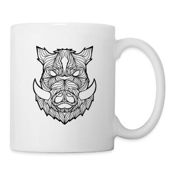 Mandala Eber - Tasse - Weiß - Rechts