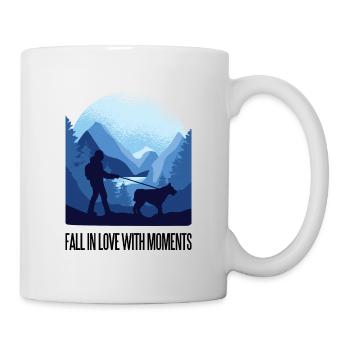 Hiking mountaineering rock climbing sport dog - Mug - white - Right