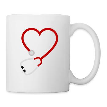 Heart stethoscope - Mug - white - Right