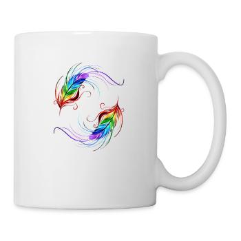 Pride rainboggen flag colorful feather LGBT - Mug - white - Right