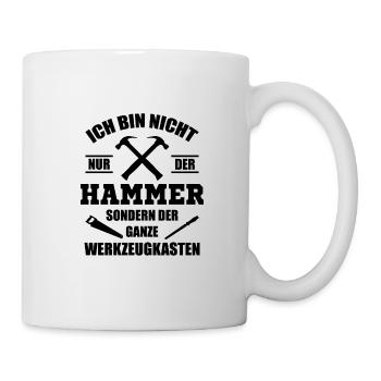 Hammer Zimmermann Geschenk Handwerker Werkzeug - Tasse - Weiß - Rechts