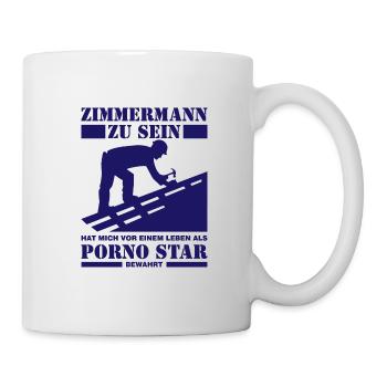 Zimmermann zu sein Handwerker Geschenk Werkzeug - Tasse - Weiß - Rechts