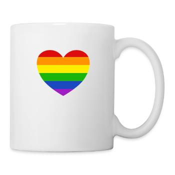 Lgbt Pride Herz Regenbogen Regenbogenflagge Liebe - Tasse - Weiß - Rechts