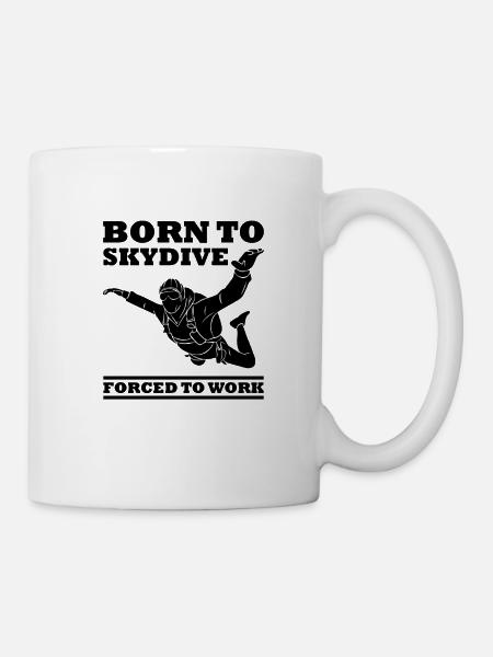 Born to skydive cadeau skydiving parachute - Mug blanc - blanc