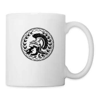 Helmet Roman Legion Flag Coat of Arms Kingdom - Mug - white - Right