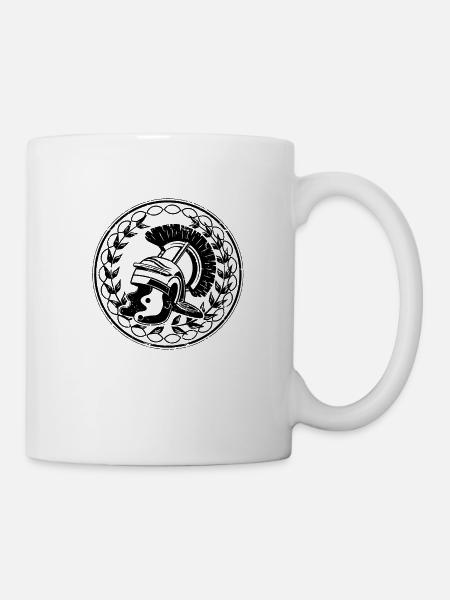 Helm Roman Legion Flagge Wappen Reich - Tasse - Weiß