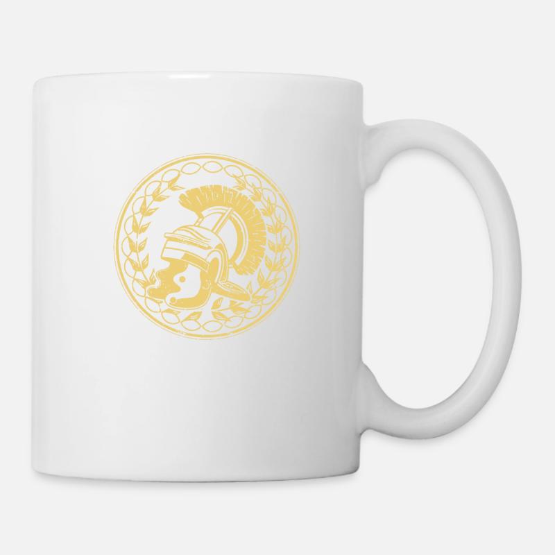 Casque Légion Romaine Drapeau Armoiries Royaume - Mug blanc - blanc
