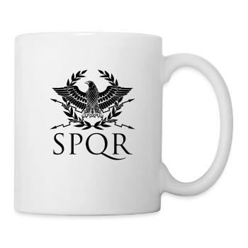 SPQR Adler Roman Legion Flagge Wappen - Tasse - Weiß - Rechts
