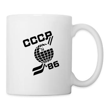 Hockey URSS Union soviétique Russie Bâtons de hockey - Mug blanc - blanc - Droite