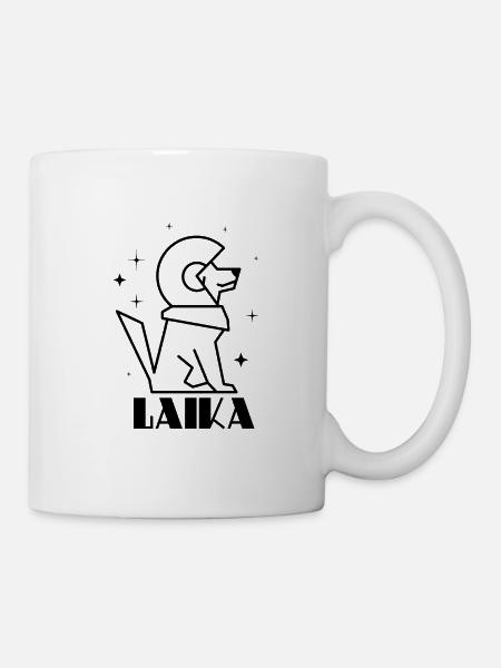 Soviet Communism Laika Gagarin Silhouette - Tasse - Weiß