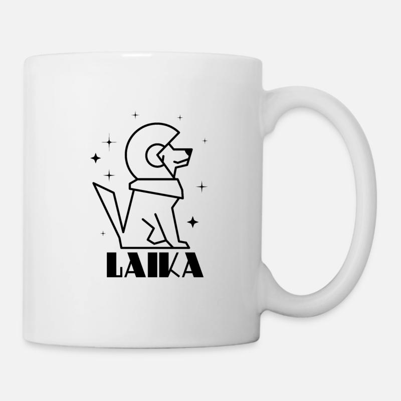 Soviet Communism Laika Gagarin Silhouette - Tasse - Weiß