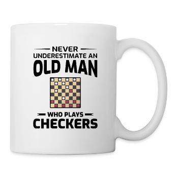 Checkers Draughts Strategy Board Games Grandpa Dad - Mug - white - Right